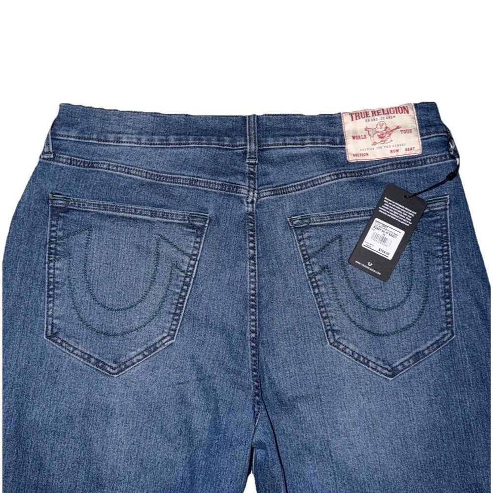 New True Religion Baggy Bobby Relaxed Pants Blue With Green Lining $164